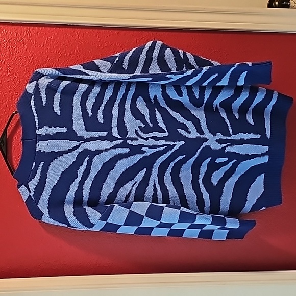 ASOS blue mixed print cardigan - Picture 4 of 4